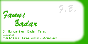 fanni badar business card